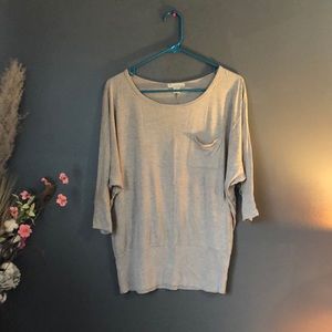 Forever 21 Dolman Knit Top 3/4 Sleeve Beige Sz S